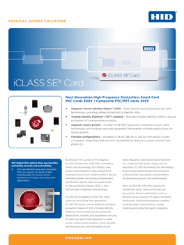 Iclass SE Card Datasheet