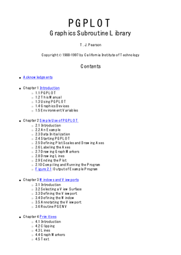 PGPLOT Graphics Subroutine Library