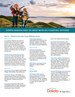 North Dakota East to West with Rv/Camping Options