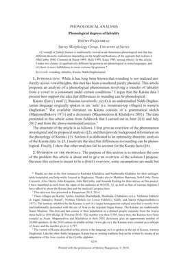 PHONOLOGICAL ANALYSIS Phonological Degrees of Labiality Jérémy Pasquereau