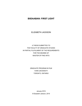 Biidaaban: First Light