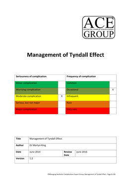 Management of Tyndall Effect