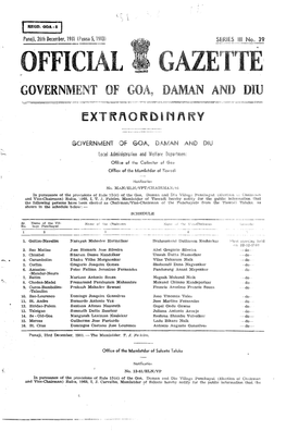 GOVERNM1ENT of C· 0 a R ./\~ DAMAN ANI]