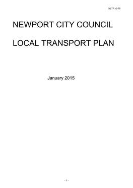 (2015), 'Newport City Council Local Transport Plan.'