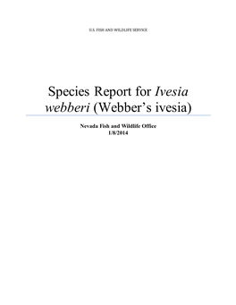 Species Report for Ivesia Webberi (Webber’S Ivesia)