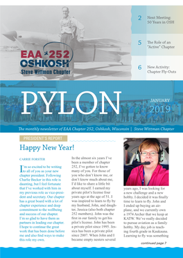 JANUARY PYLON 2019 the Monthly Newsletter of EAA Chapter 252, Oshkosh, Wisconsin | Steve Wittman Chapter