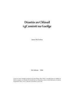 Déantús an Chlásail I Gcanúintí Na Gaeilge