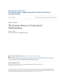 The German Army at a Crossroads of Modernization Sarah E