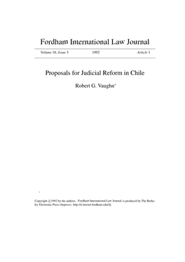 Proposals for Judicial Reform in Chile