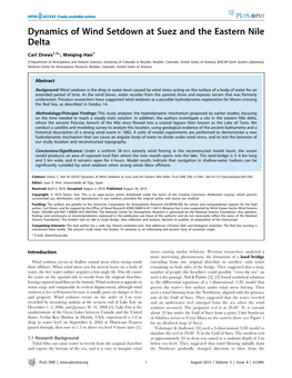 Dynamics of Wind Setdown at Suez and the Eastern Nile Delta