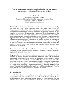 Paths to Engagement Combining Sound, Animation and Interactivity: a Comparative Evaluation of Three Net Art Projects