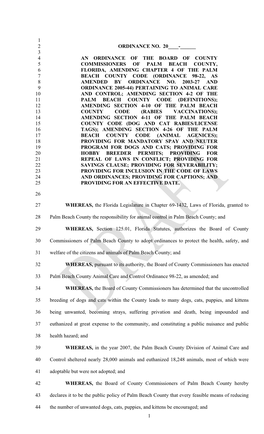 2 3 an Ordinance of the Board of County 4