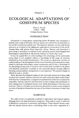 Ecological Adaptations of Gossypium Species