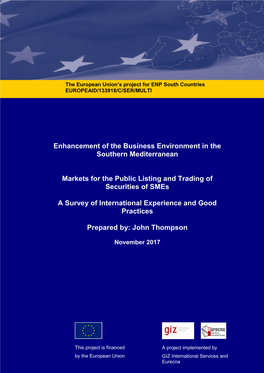 Enhancement of the Business Environment in the Southern Mediterranean Markets for the Public Listing and Trading of Securities O