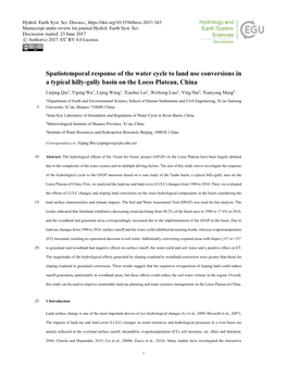 Spatiotemporal Response of the Water Cycle to Land Use Conversions in a Typical Hilly-Gully Basin on the Loess Plateau, China