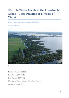 Flexible Water Levels in the Loosdrecht Lakes – Good Practice Or a Waste of Time?