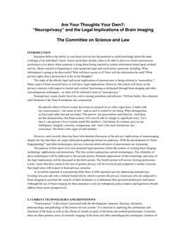 “Neuroprivacy” and the Legal Implications of Brain Imaging