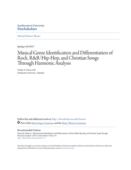 Musical Genre Identification and Differentiation of Rock, R&B/Hip