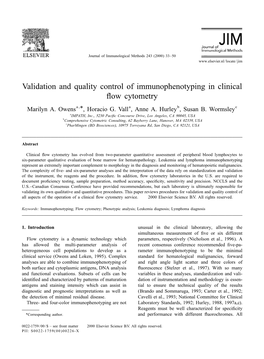 Validation and Quality Control of Immunophenotyping in Clinical Flow Cytometry