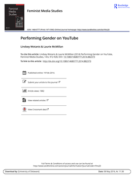 Performing Gender on Youtube