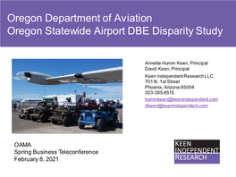 Oregon Department of Aviation Oregon Statewide Airport DBE Disparity Study