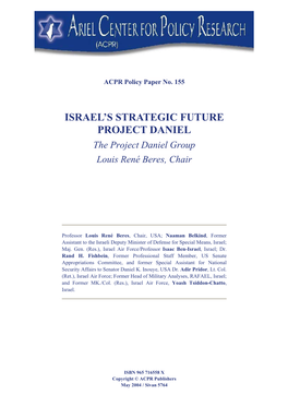 Israel's Strategic Future Project Daniel