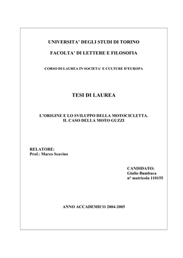 Tesi Di Laurea