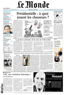 LE MONDE/PAGES&lt;UNE&gt;