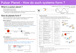 What Is a Pulsar Planet ? How Do Planets Form ?