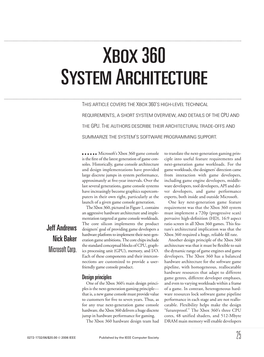 Xbox 360 System Architecture