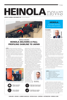 Heinola Delivers a Full- Profiling Sawline to Japan