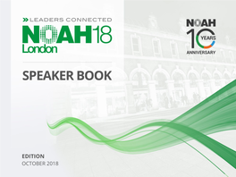 Speaker Book NOAH London 2018