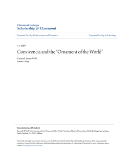 Ornament of the World” Kenneth Baxter Wolf Pomona College