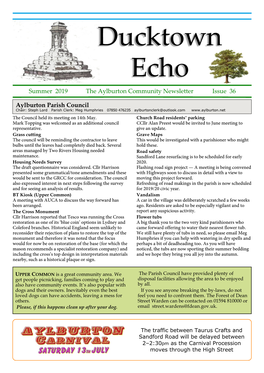 Ducktown Echo Summer 2019 the Aylburton Community Newsletter Issue 36