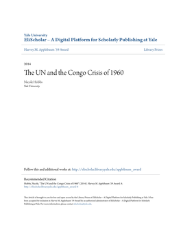 The UN and the Congo Crisis of 1960