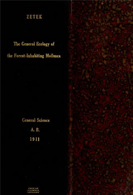 The General Ecology of the Forest-Inhabiting Mollnsca