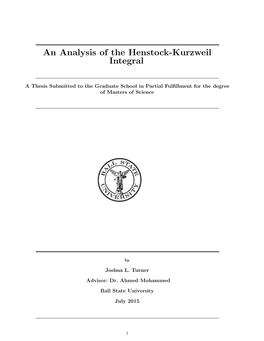 An Analysis of the Henstock-Kurzweil Integral