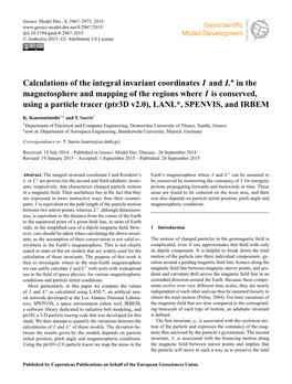 Calculations of the Integral Invariant Coordinates I and L∗ in The