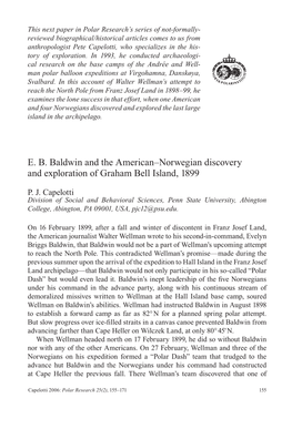 E. B. Baldwin and the American–Norwegian Discovery and Exploration of Graham Bell Island, 1899