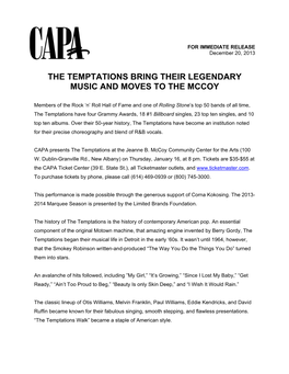 The Temptations Bring Their Legendary Music and Moves to the Mccoy