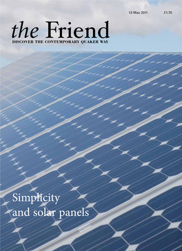 Simplicity and Solar Panelsand Solar Panels the Friend Independent Quaker Journalism Since 1843