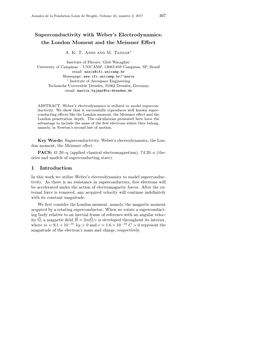 Superconductivity with Weber's Electrodynamics: the London