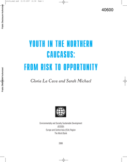 Appendix A. Youth Indicators: Summary Table for the Russian Federation and North Caucasus