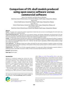 Comparison of STL Skull Models Produced Using Open-Source