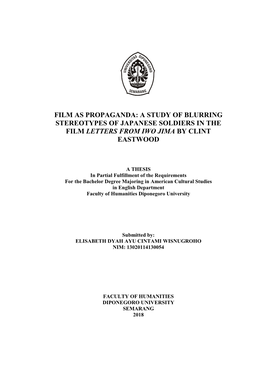 Film As Propaganda: a Study of Blurring Stereotypes of Japanese Soldiers in the Film Letters from Iwo Jima by Clint Eastwood