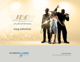 Jerry Barnett Orchestra Song Selection