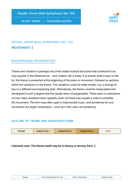 Drum Roll Symphony No. 103 MOVEMENT 2