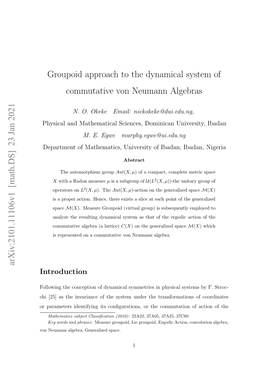 Groupoid Approach to the Dynamical System of Commutative Von Neumann Algebras