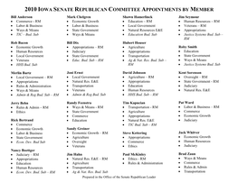 2010 Iowa Senate Republican Committee Appointments