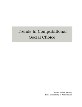 Trends in Computational Social Choice